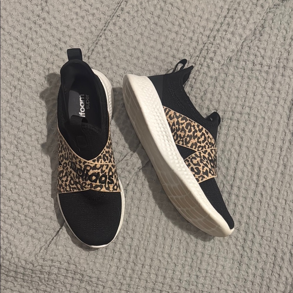 Adidas Cloudfoam Super Leopard Print Slip-On Sneakers